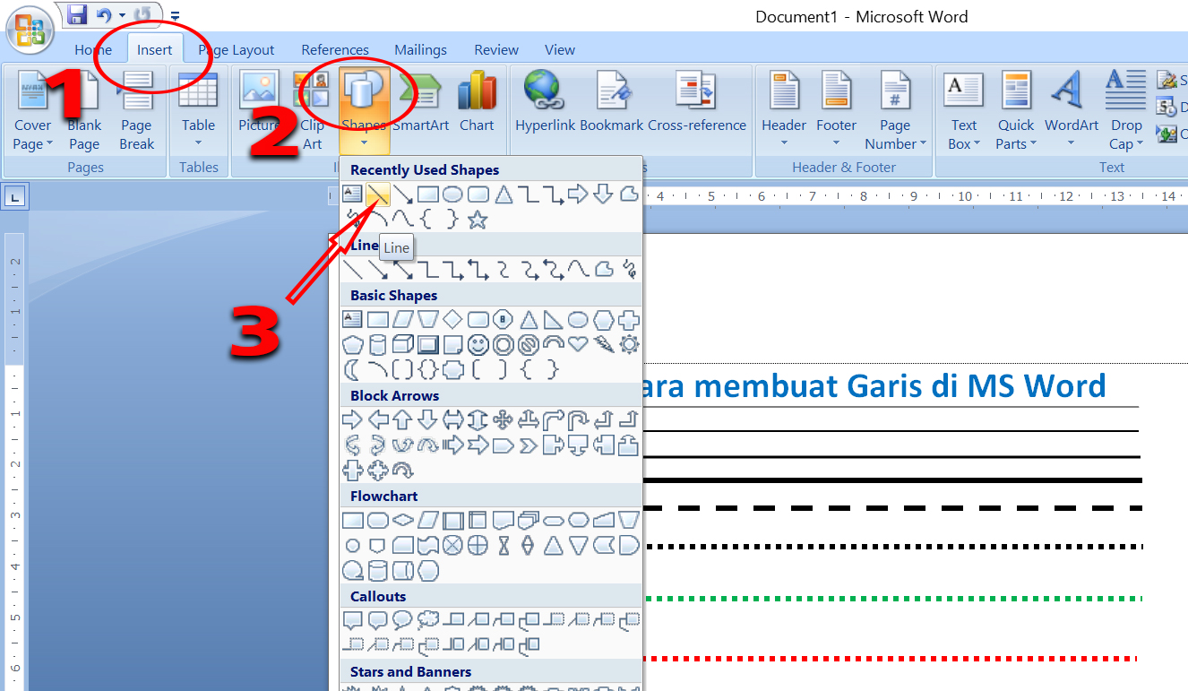 Cara Membuat Garis Kop Surat Di Microsoft Word Bimbel Sekolah - Free