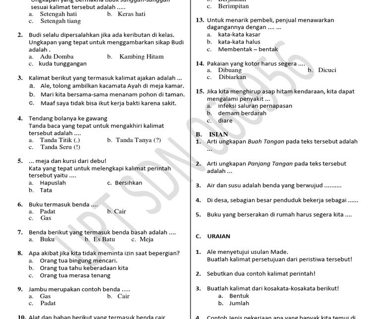 Akhirnya Tersedia Download Soal Ulangan Semester 1 Kelas 2 SD Tema 4 Lengkap dengan Kunci Jawaban Akhirnya Tersedia Download Soal Ulangan Semester 1 Kelas 2 SD Tema 4 Lengkap dengan Kunci Jawaban
