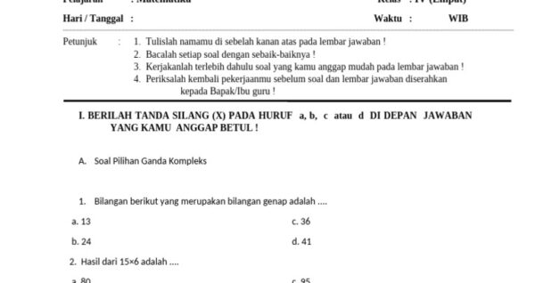 Download Soal Ulangan Kenaikan Kelas Tema 8 Kelas 4 SD Siap Cetak, Berikut Daftar Lembar Kerja Siswa dari Bimbel Brilian