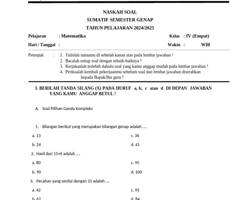 Download Soal Ulangan Kenaikan Kelas Tema 8 Kelas 4 SD Siap Cetak, Berikut Daftar Lembar Kerja Siswa dari Bimbel Brilian