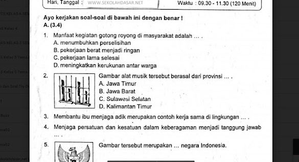 Inilah 5 Alasan Wajib Download Soal Ulangan Kelas 4 Tema 1 Sebelum Terlambat, Ternyata Ini Rahasia Nilai Bagus di 2026
